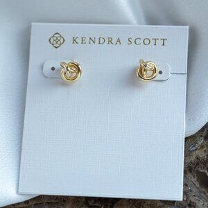 ❤️Kendra Scott Presleigh love Knot Gold Stud Earrings